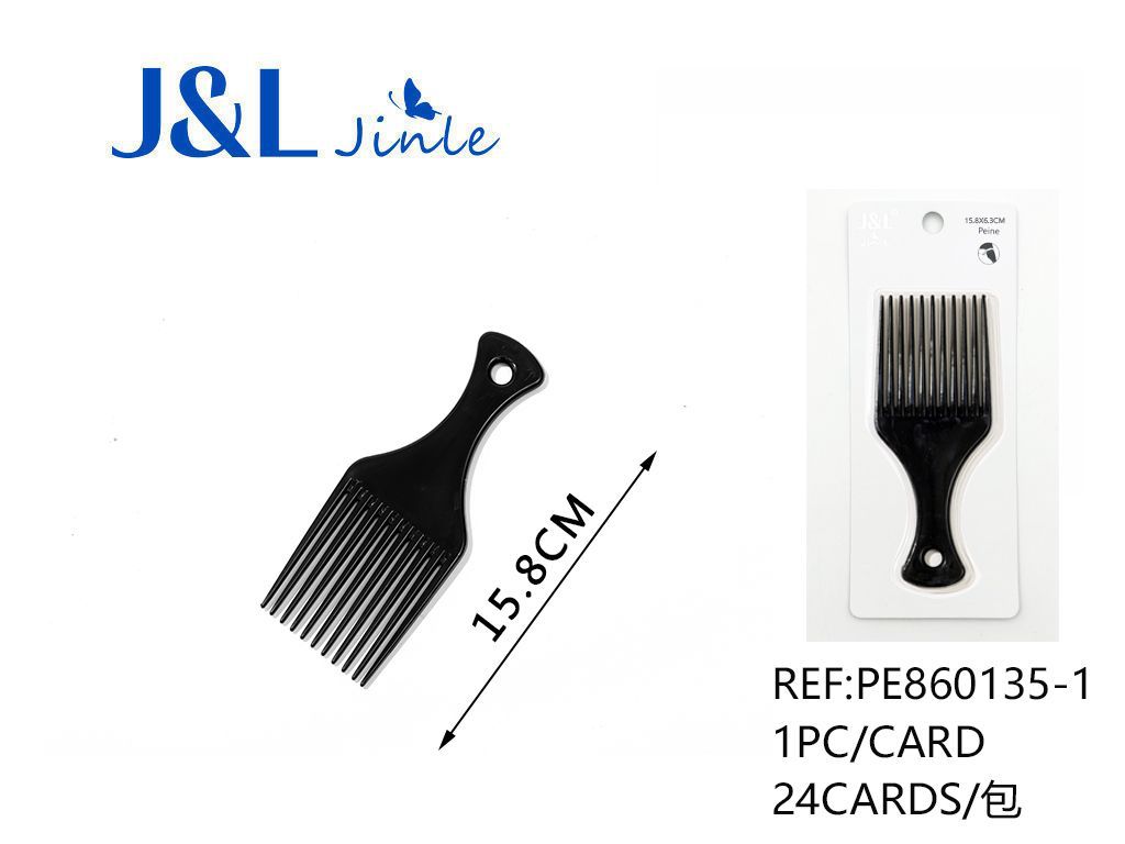 Peine negro 6.3x15.8cm para desenredar cabello