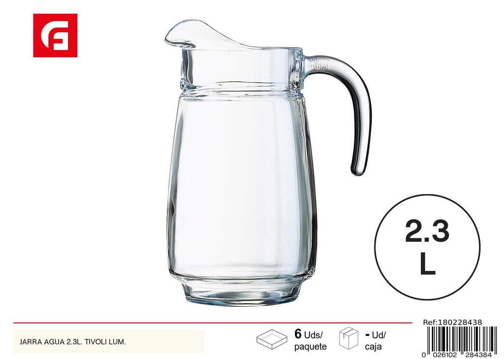 Jarra de agua TIVOLI 2.3L - Botellas y jaras de vidrio y cerámica
