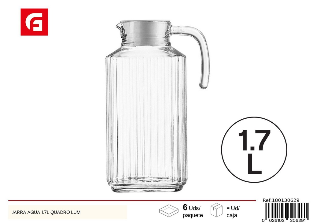 Jarra de agua QUADRO 1.7L - Botellas y jaras de vidrio y cerámica