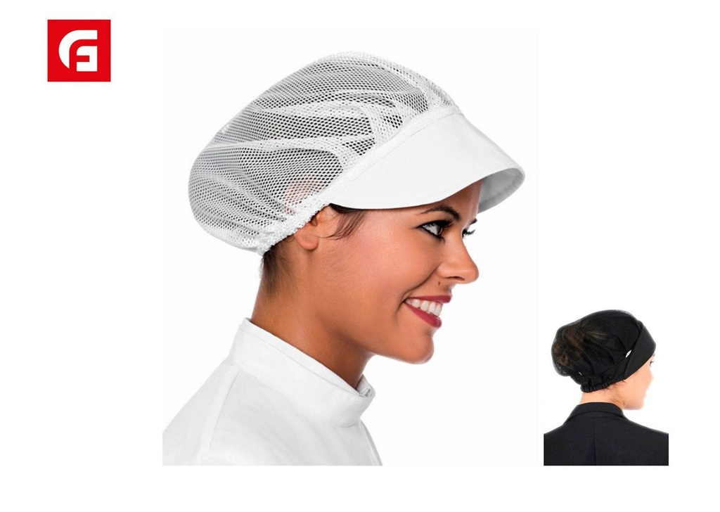 Gorro de cocinero en red negro para chefs y cocina