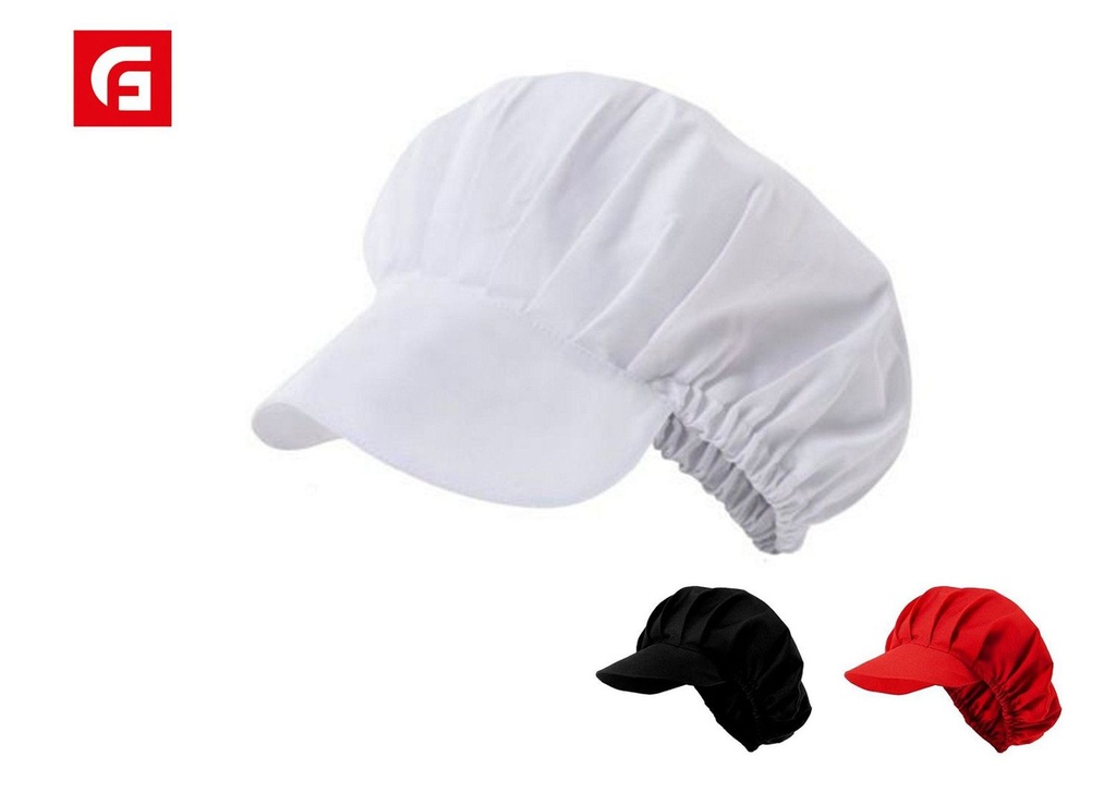 Gorro de cocinero negro para chefs y cocina profesional