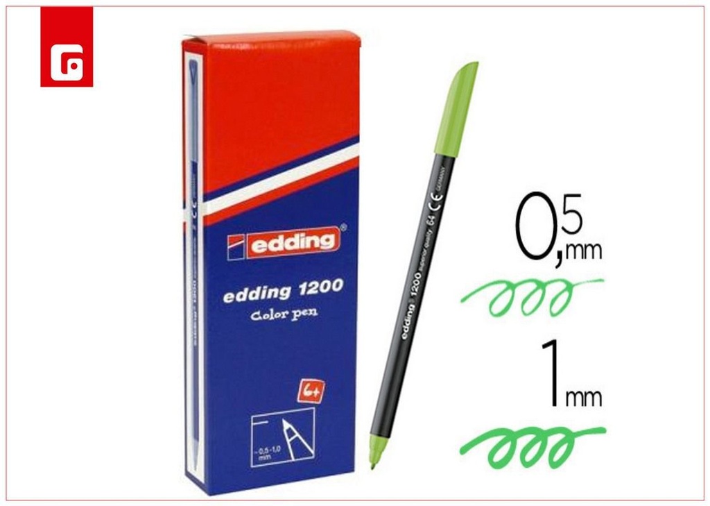 Rotulador Edding 1200 verde neón N64 - Material escolar