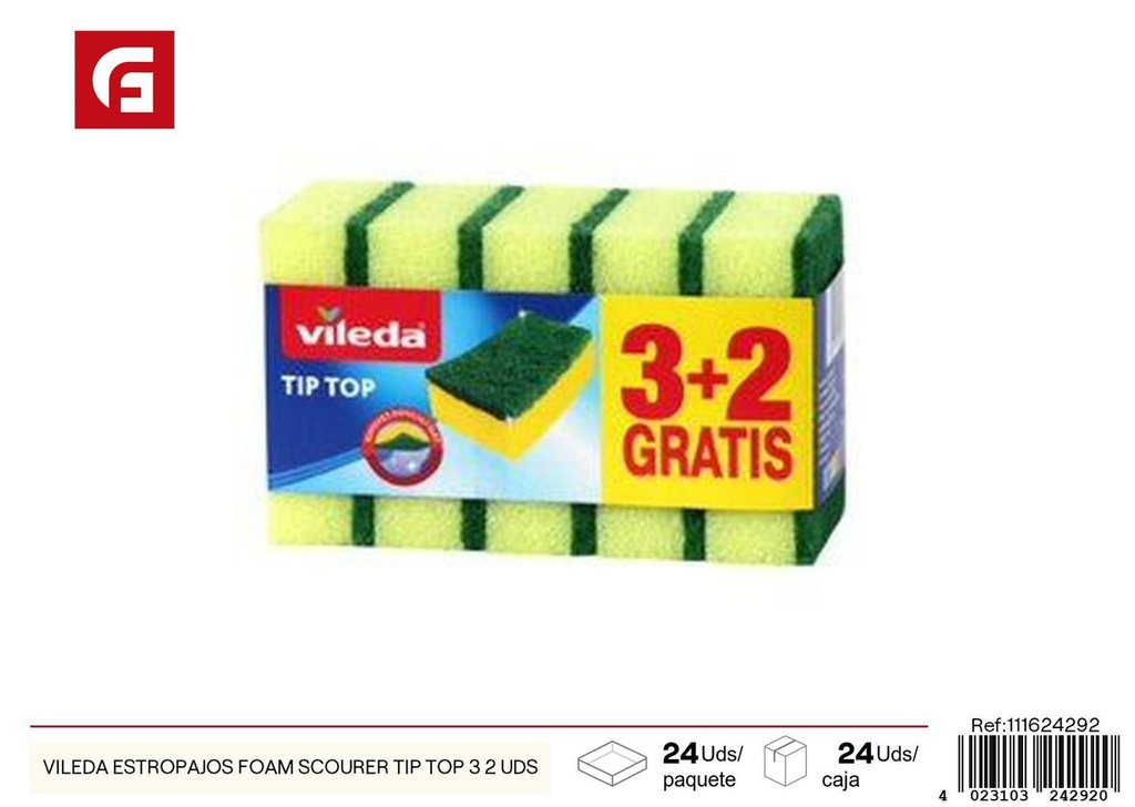 Vileda estropajos Foam Scourer Tip Top 3+2 unidades para limpieza