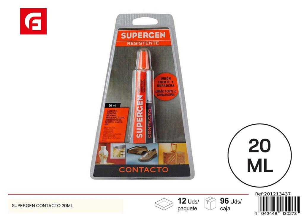 Pegamento supergen contacto 20 ml - Manualidades y bricolaje