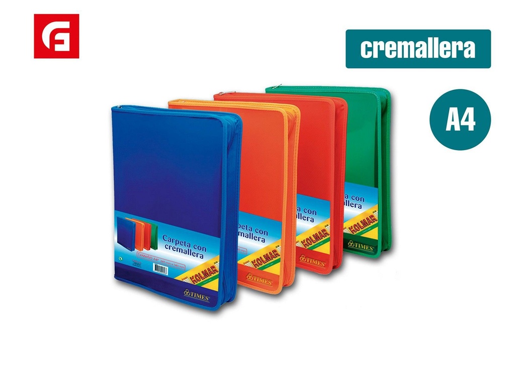 Carpeta con cremallera A4 - Archivos y organizadores