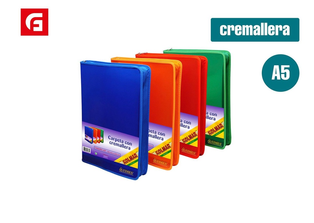 Carpeta con cremallera A5 - Material de oficina y papelería