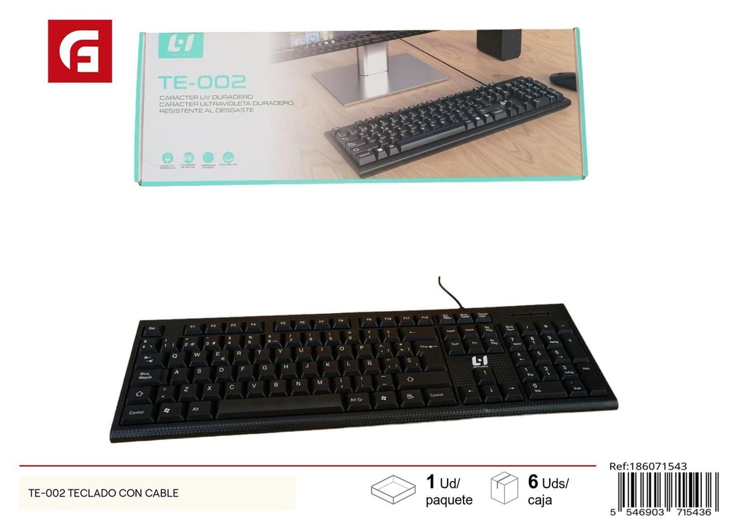 Teclado con cable TE-002 - Accesorios de informática y electrónica