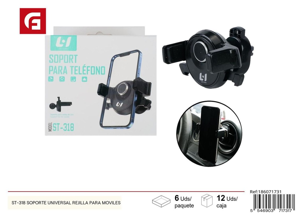 Soporte universal de rejilla para móviles ST-318 para automóviles