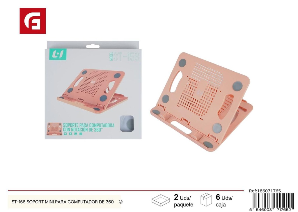 SOPORTE MINI PARA COMPUTADOR DE 360° modelo ST-156 - Electrónica