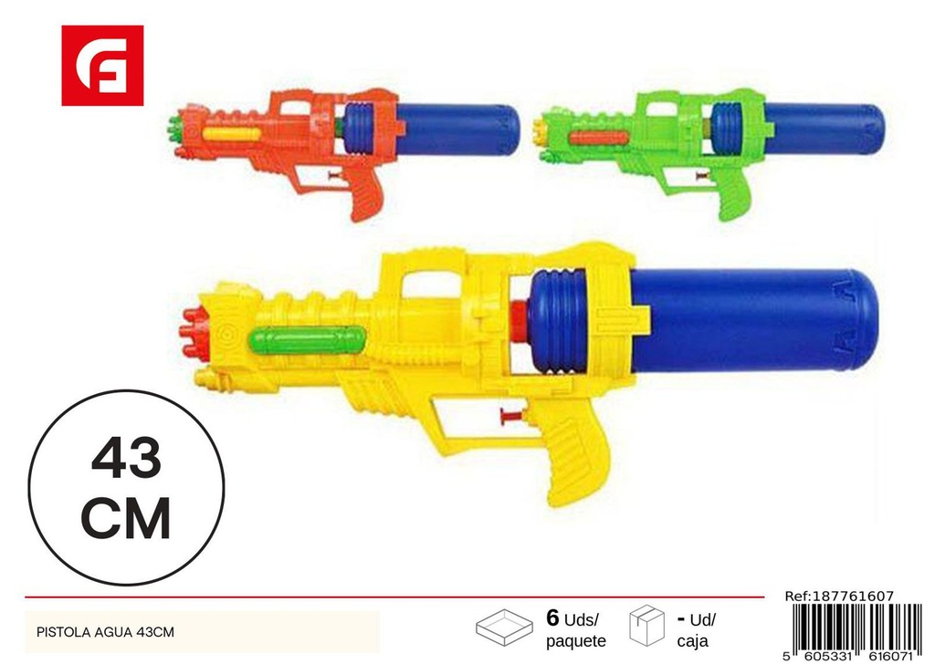 Pistola de agua 43cm para juegos y verano