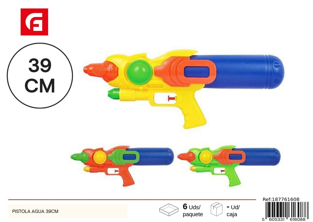 Pistola de agua 39cm para juegos de verano y piscina