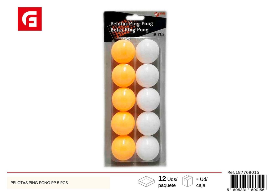 Pelotas ping pong blancas 5 pcs - Juguetes