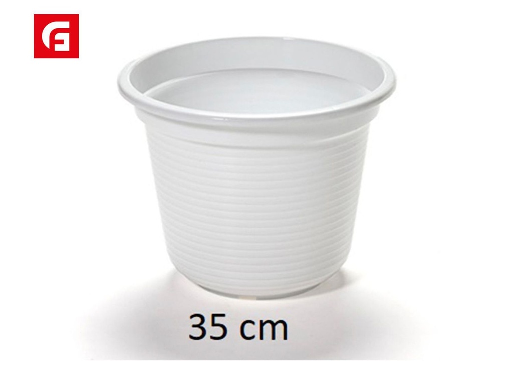 Maceta blanca 35 cm - Jardinería y decoración 