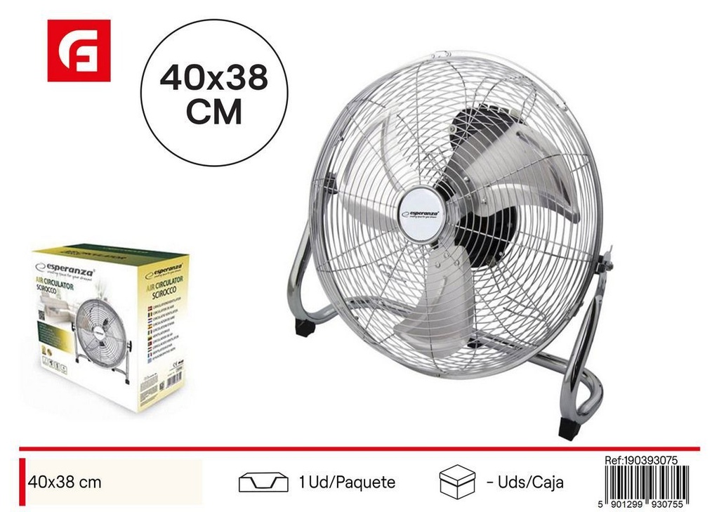 Ventilador de suelo metal para climatización