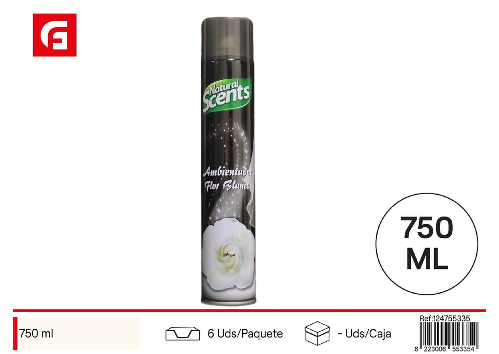 Ambientador en aerosol flor blanca 750 ml - Ambientadores 