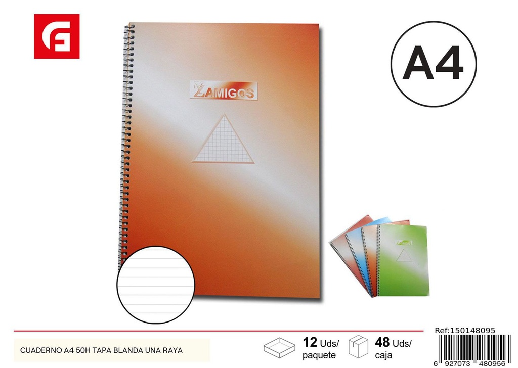 Cuaderno A4 50 hojas rayadas - Papelería