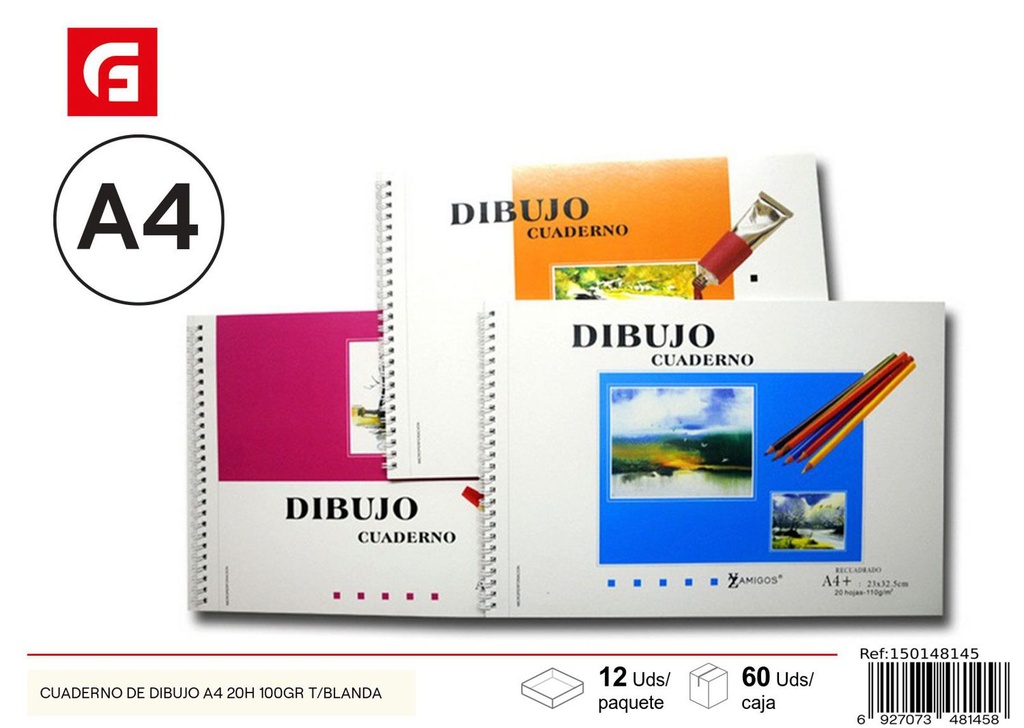 Cuaderno de dibujo A4 20 hojas 100G - Material Escolar