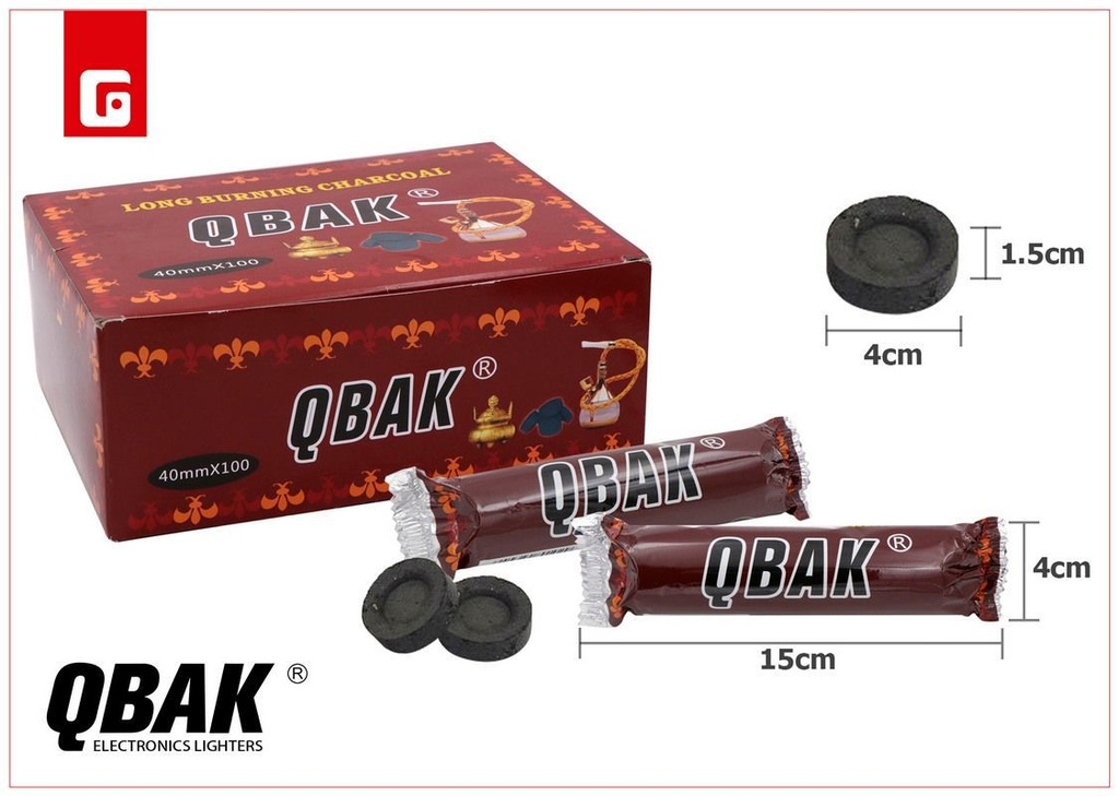 Carbón QBAK para cachimba y fumar