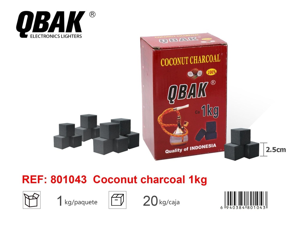 Carbon para cachimba 1 kg - Artículos de fumador