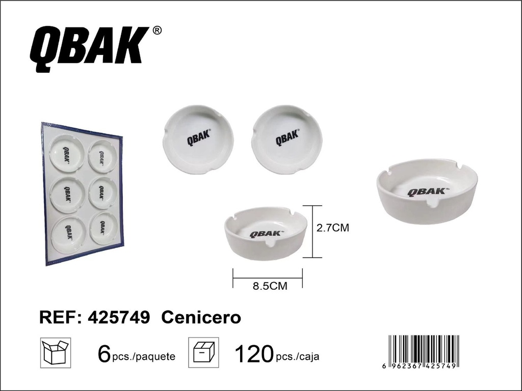 Cenicero QBAK 425749 de metal para fumadores