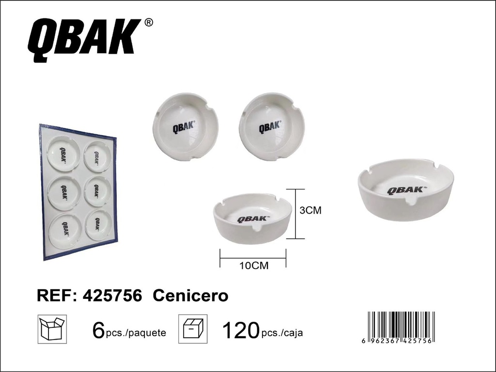 Cenicero QBAK 425756 metálico para fumadores