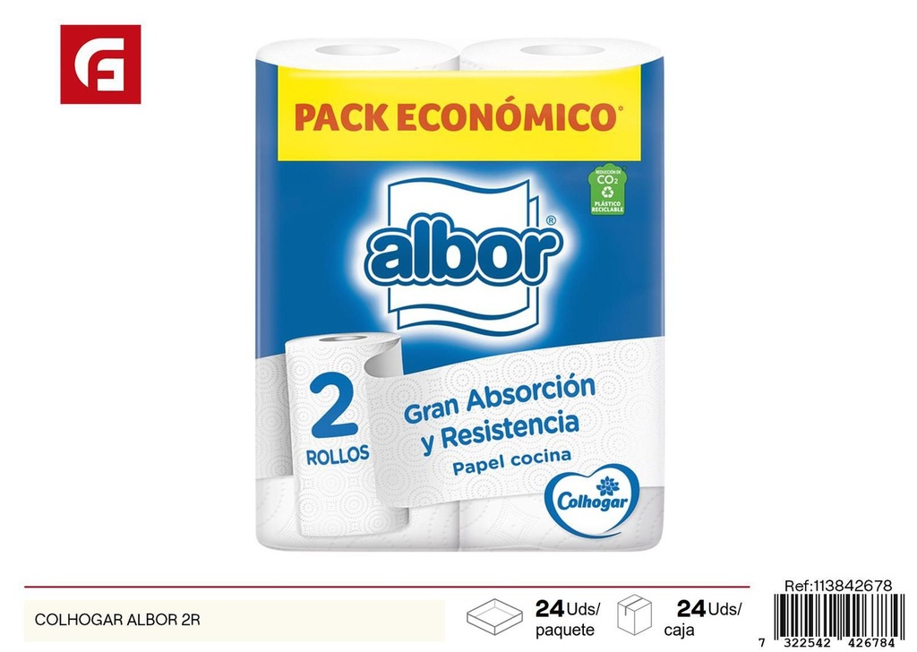 Papel higiénico Colhogar Albor 2 rollos