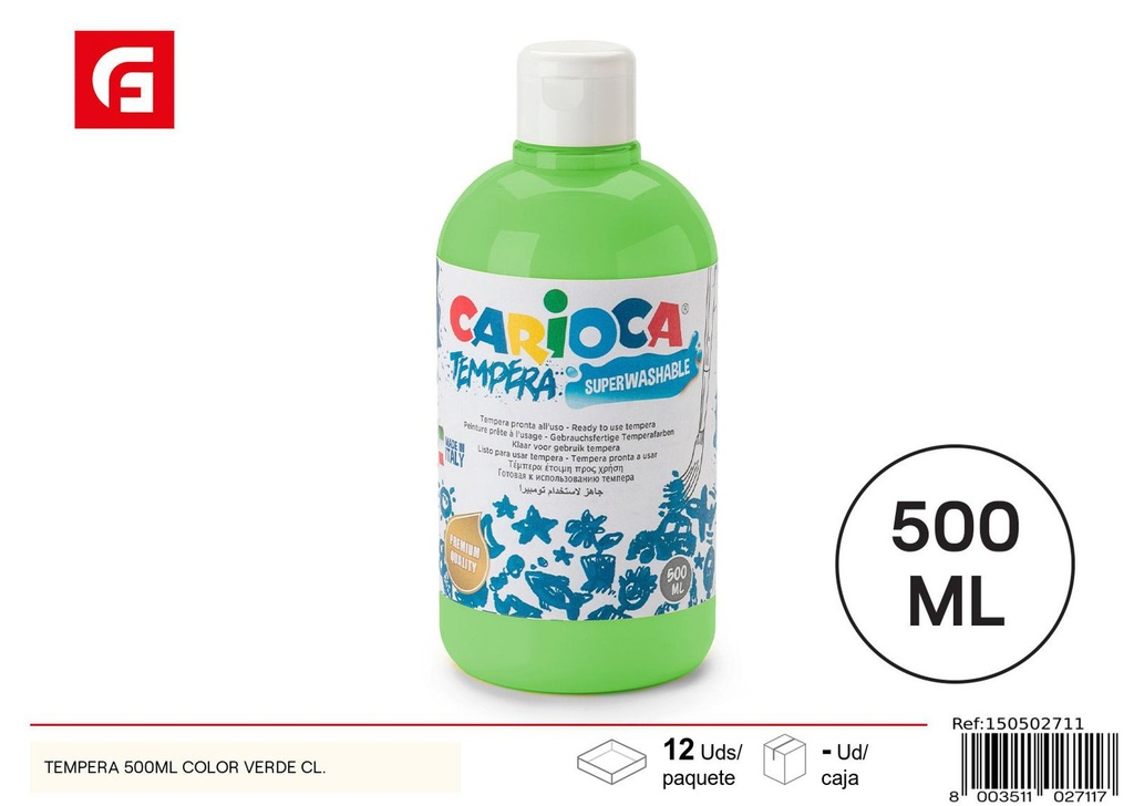 Pintura acrílica verde 500 ml - Material escolar y de arte