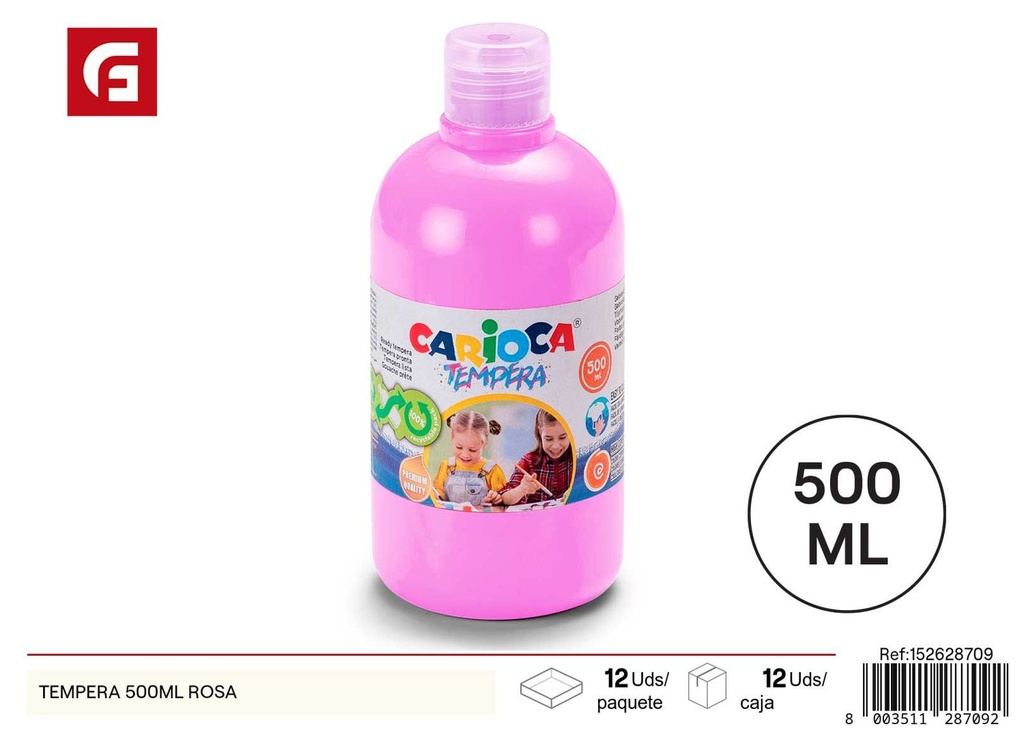 Pintura acrílica rosa 500 ml - Material escolar y de arte