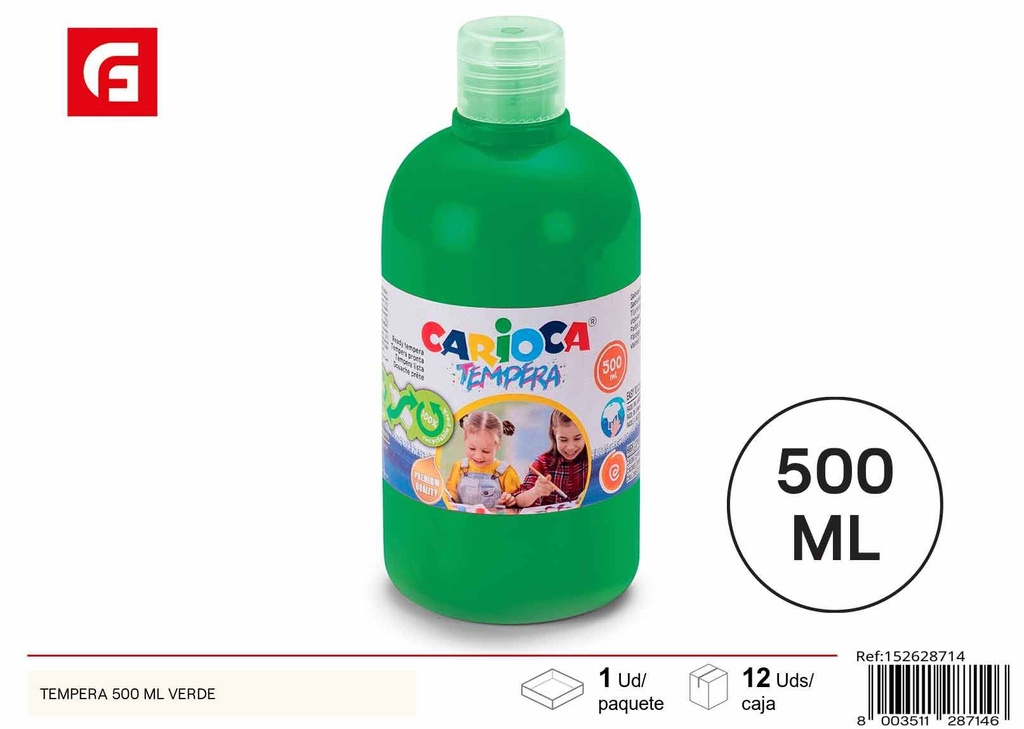 Tempera 500 ml verde - Pinturas y materiales escolares