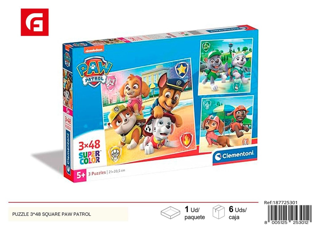 Puzzle de Paw Patrol en formato cuadrado - Juguetes de rompecabezas