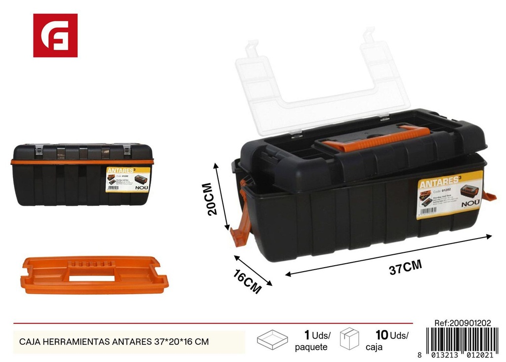 Caja de herramientas Antares 37x20x16cm para bricolaje