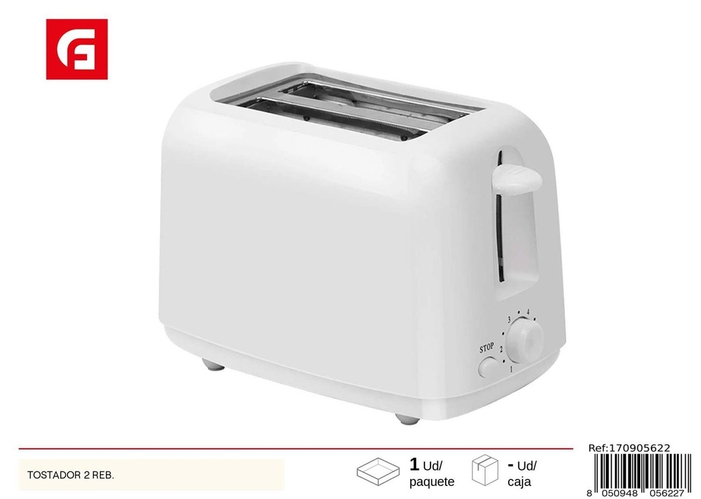 Tostador 2 rebanadas - Electrónica de cocina