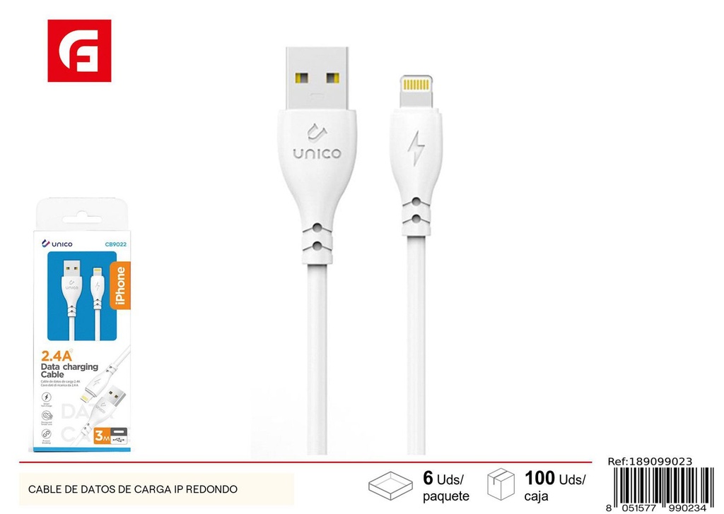 Cable de datos de carga IP redondo - Electrónica