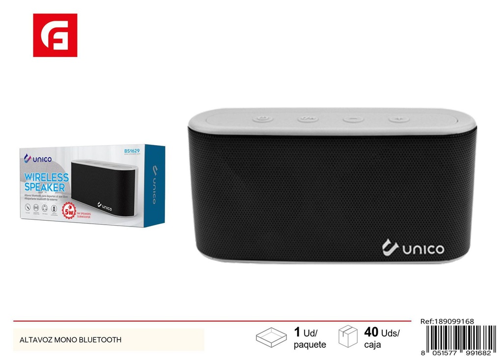 Altavoz mono Bluetooth para música y llamadas