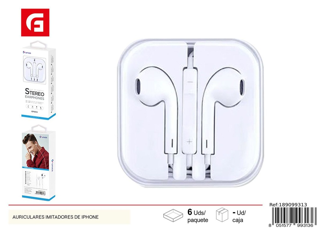 Auriculares imitadores de iPhone para música y llamadas