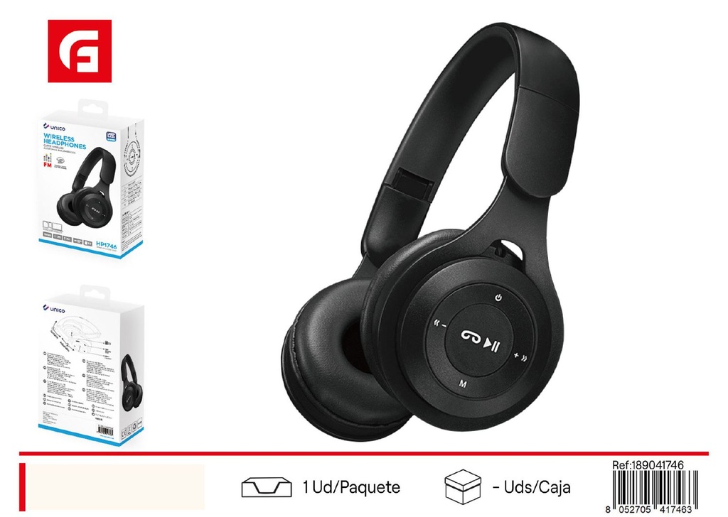 Auriculares Bluetooth plegables negros - Electrónica