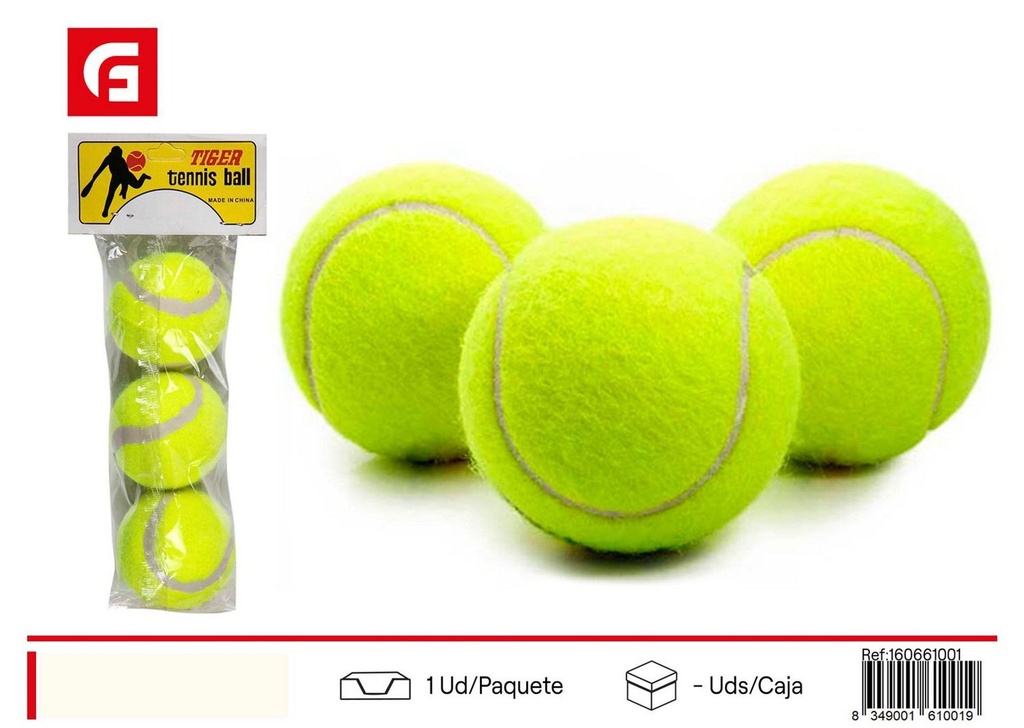 Pelotas de tenis 3 en bolsa para deportes