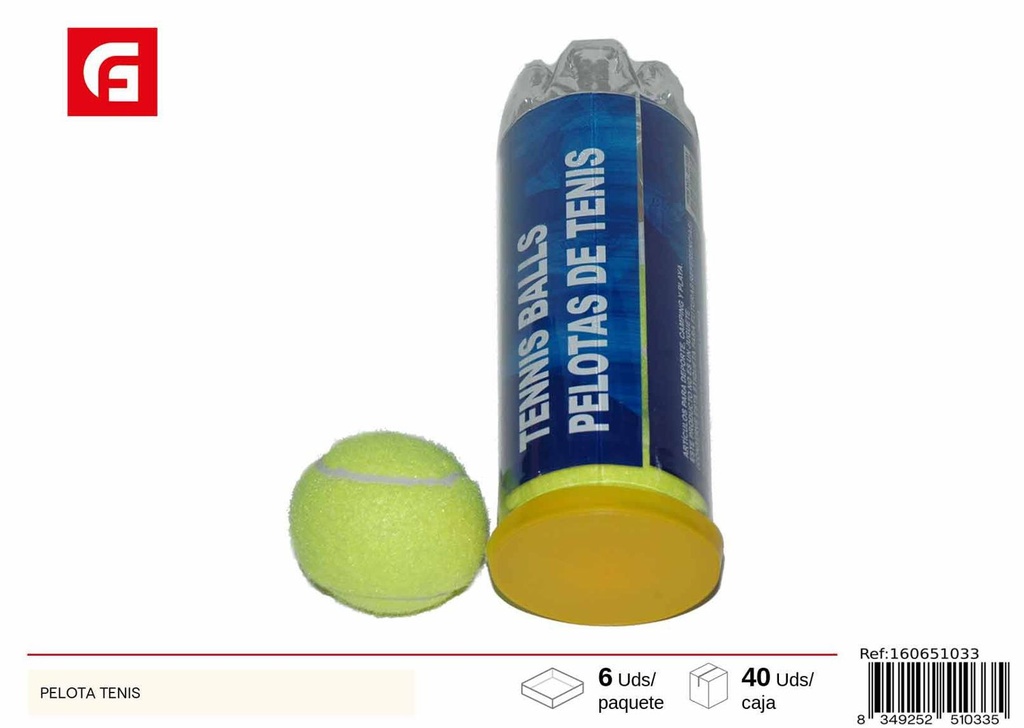 Pelota de tenis para entrenamiento y competición