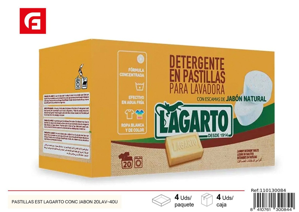 Pastillas de jabón Lagarto 40 unidades para lavado