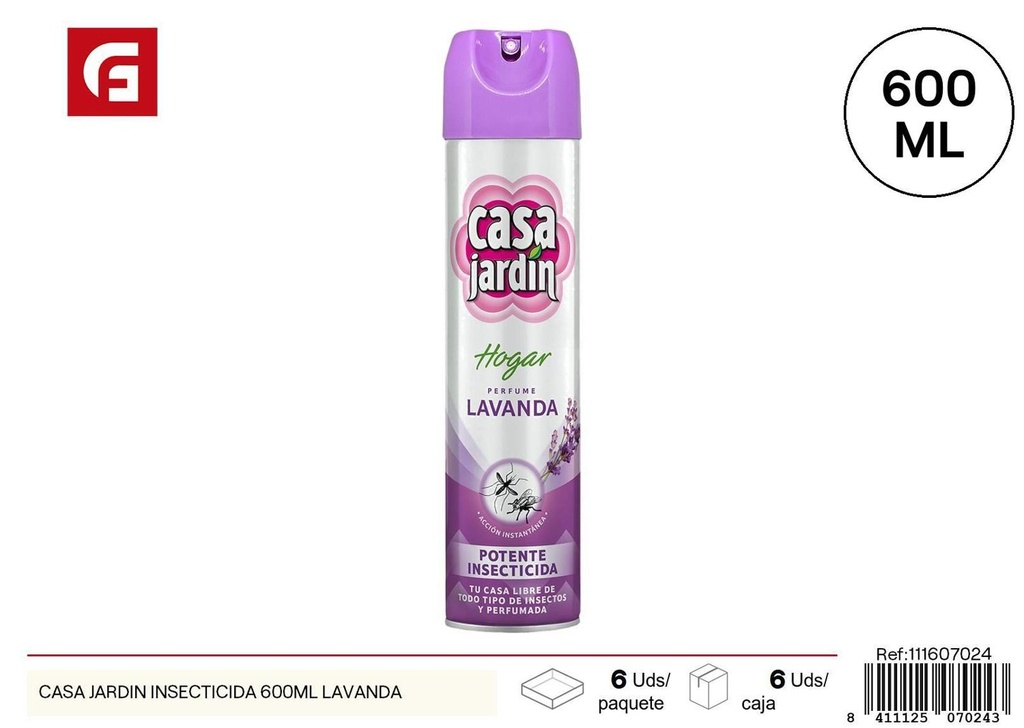 Insecticida Casa Jardín 600ml lavanda para control de plagas