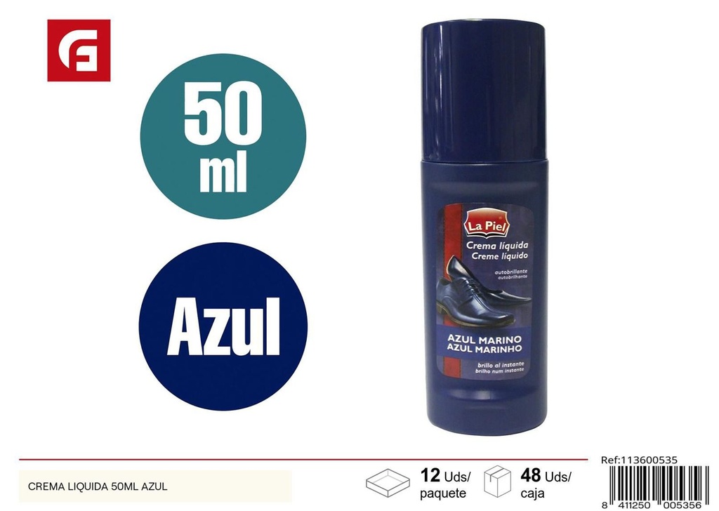 Crema líquida para piel 50ml azul - Cuidado del calzado