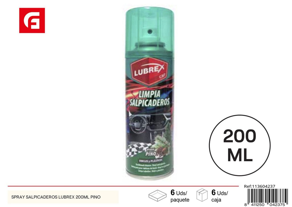 Spray salpicaderos LUBREX 200ml pino - Accesorios de limpieza para coches