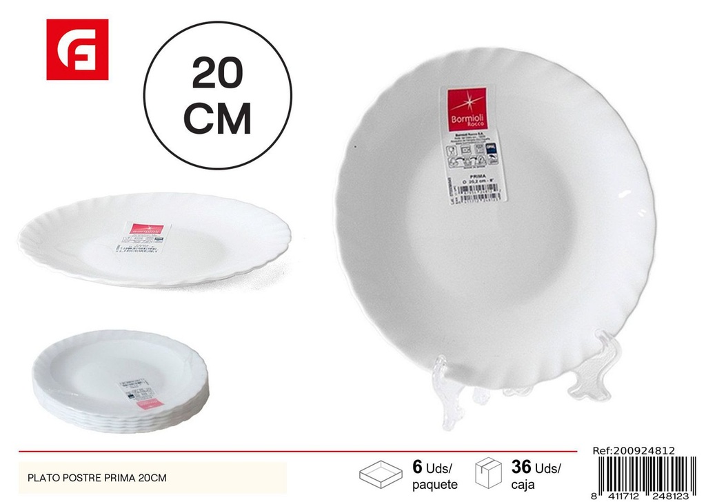 Plato de postre cerámica Prima 20 cm - Vajilla de cerámica