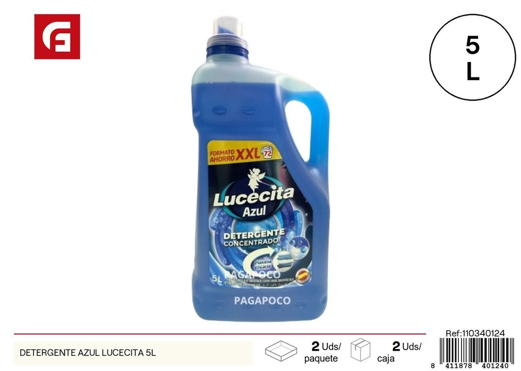 Detergente azul Lucecita 5L para lavado de ropa