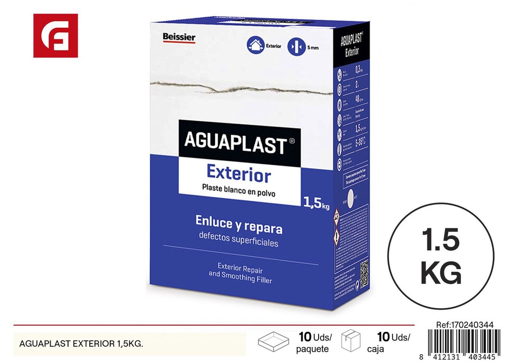 Aguaplast exterior 1.5 kg - Materiales de pintado