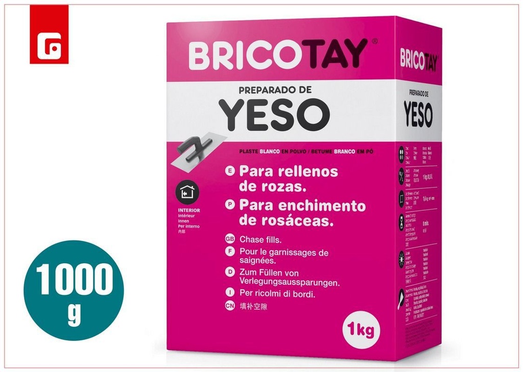 Yeso en polvo Bricotay 1kg para construcción