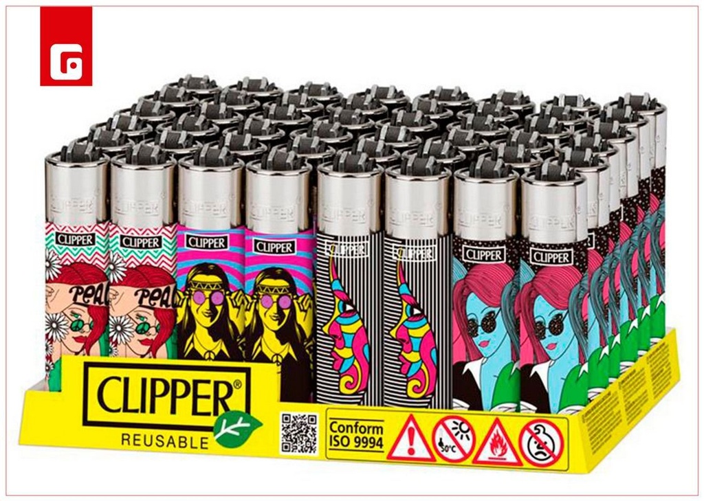 Mechero Clipper Large Hippie Girls B-48 para fumadores