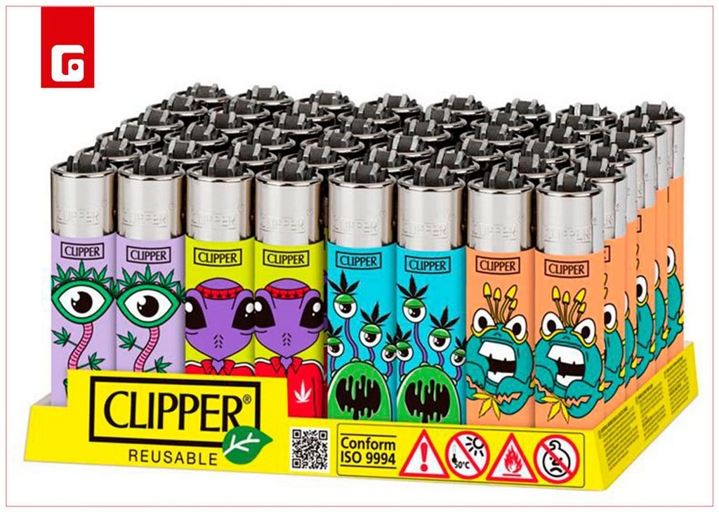 Mechero Clipper Large Monster Weed 2 B-48 para fumadores