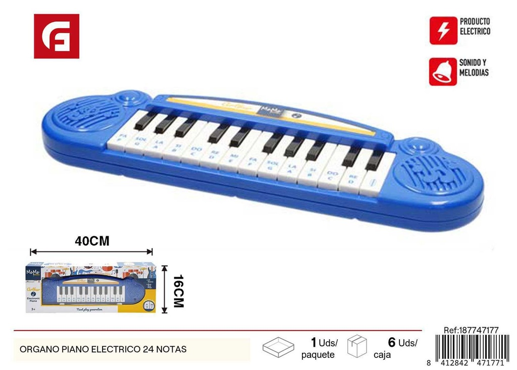 Órgano piano eléctrico 24 notas - Instrumentos musicales y juguetes