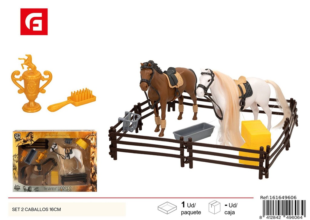 Set 2 caballos 16 cm - Juguetes de animales